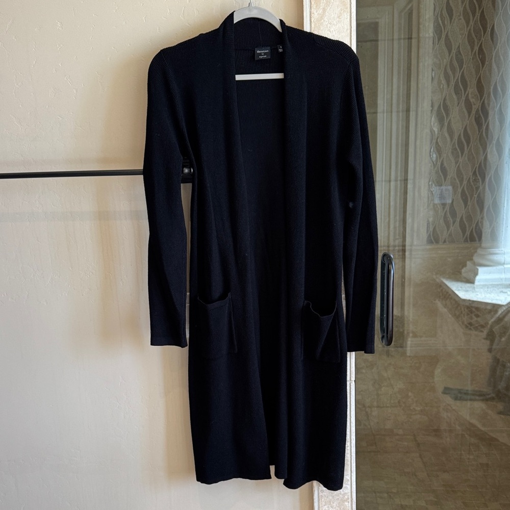 Cyrus Black Knit Open-Front Cardigan